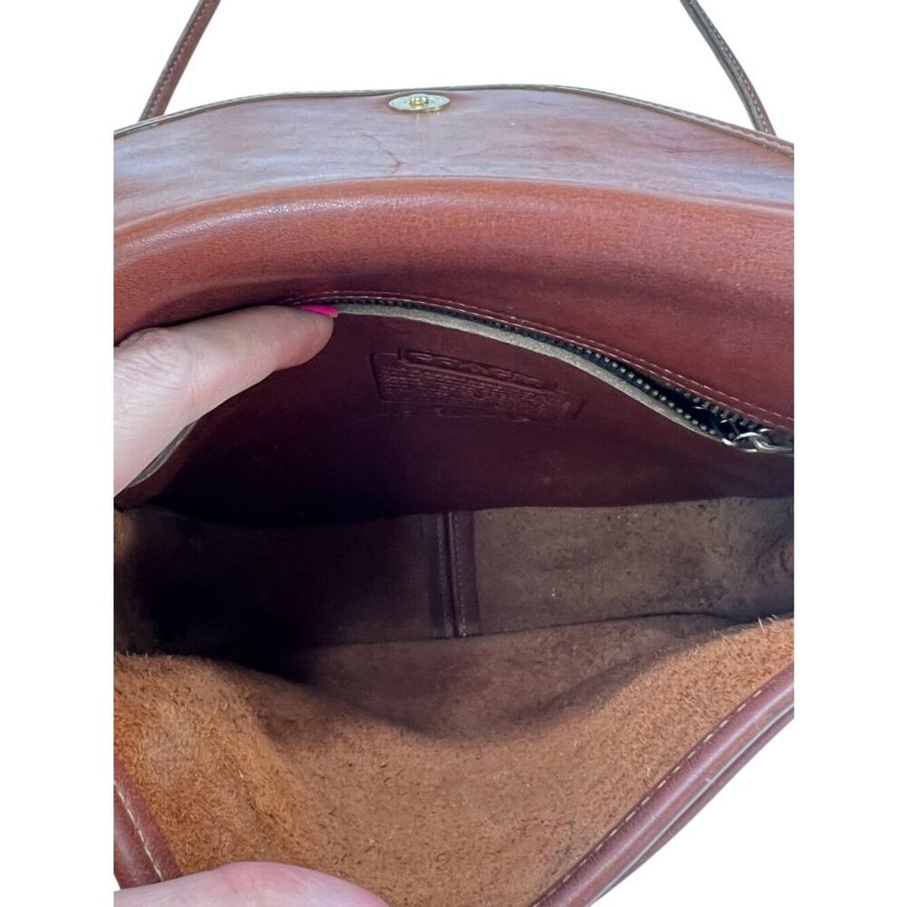 Vintage Coach Lindsay Crossbody British Tan Leather Bag 9242 - Picture 14 of 16